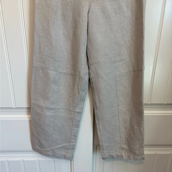 Selva / Negra Jessie linen utility pant in color ecru high rise wide leg size 2 - Picture 4 of 8